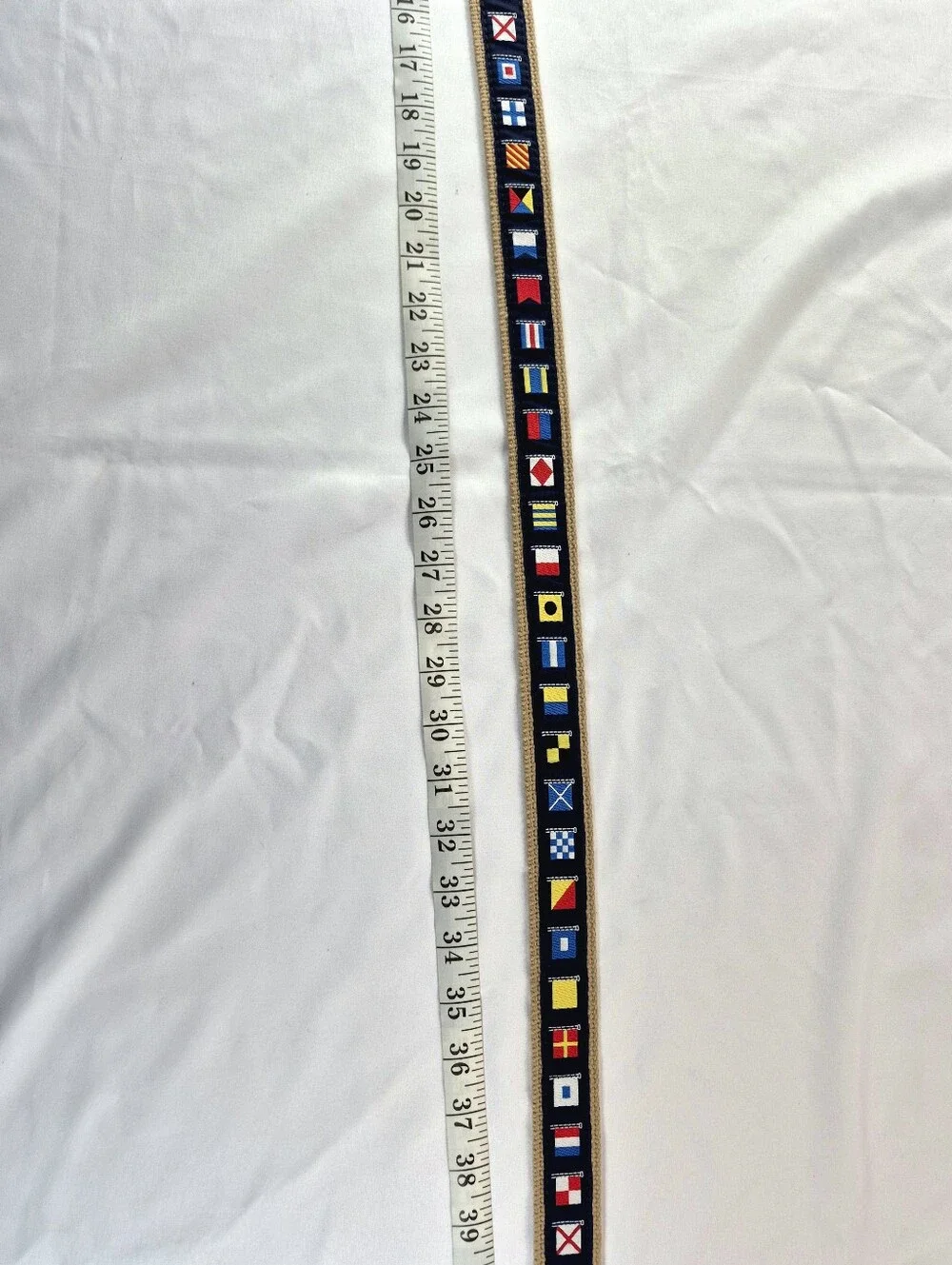 NWOT Leather Man Ltd Nautical Signal Flag Belt - Made in USA Size 46 Unisex